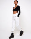 Image of Basta Jogger in White with Angel Embro Black