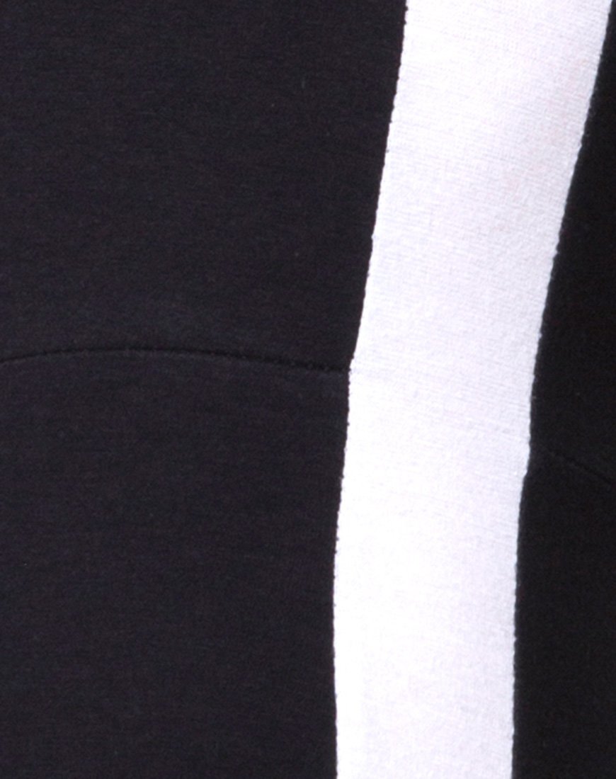 Image of Beripe Plunge Unitard in Black with White Stripe