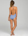 Image of Beth Plunge Swimsuit in Denim Look Light Wash