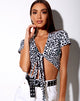 Image of Bilen Crop Top in Dalmatian Black and White