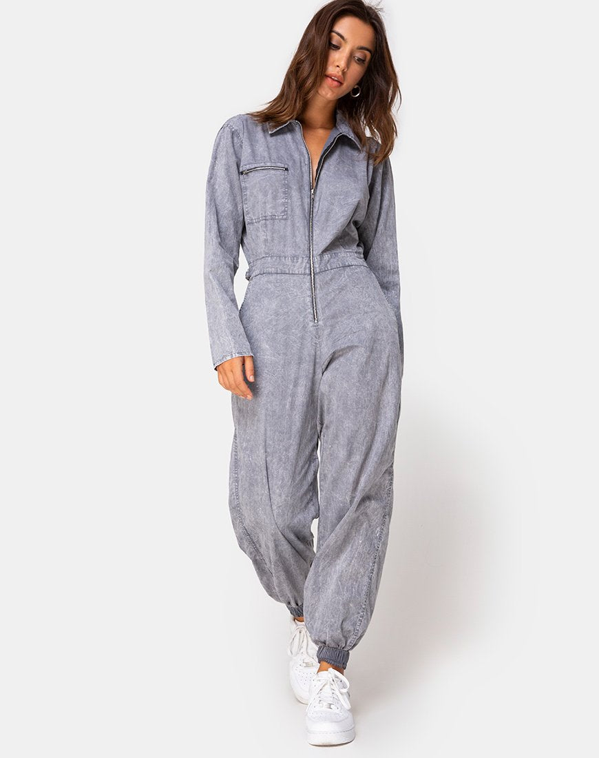 Image of Brody Boiler Suit in Stone Wash