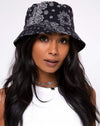 Image of Bucket Hat in Bandana Black Placement