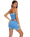image of MOTEL X BARBARA Danina Mini Skirt in Blue Hibiscus