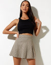 Image of Carga Mini Skirt in Check Brown Cream