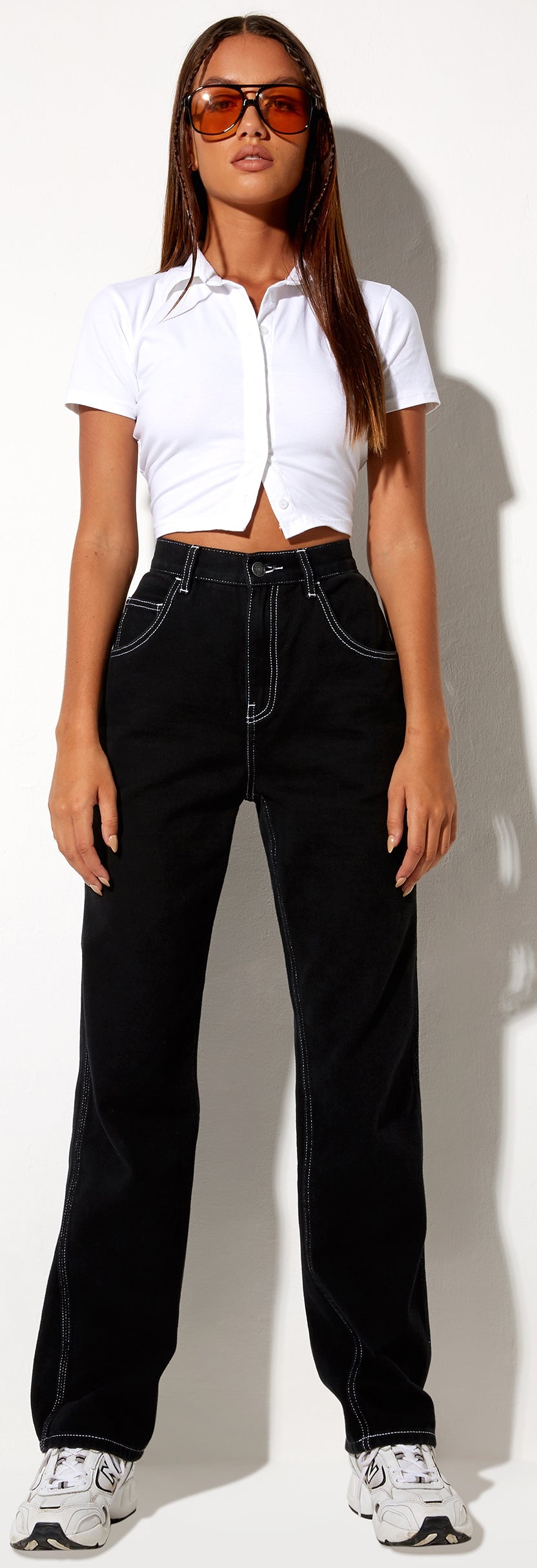 Wide Straight Leg Black Jean Carpenter