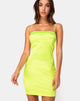 Image of Cecile Slip Dress in Neon Yellow