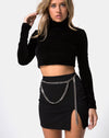 Image of Chain Belt Skirt in Black