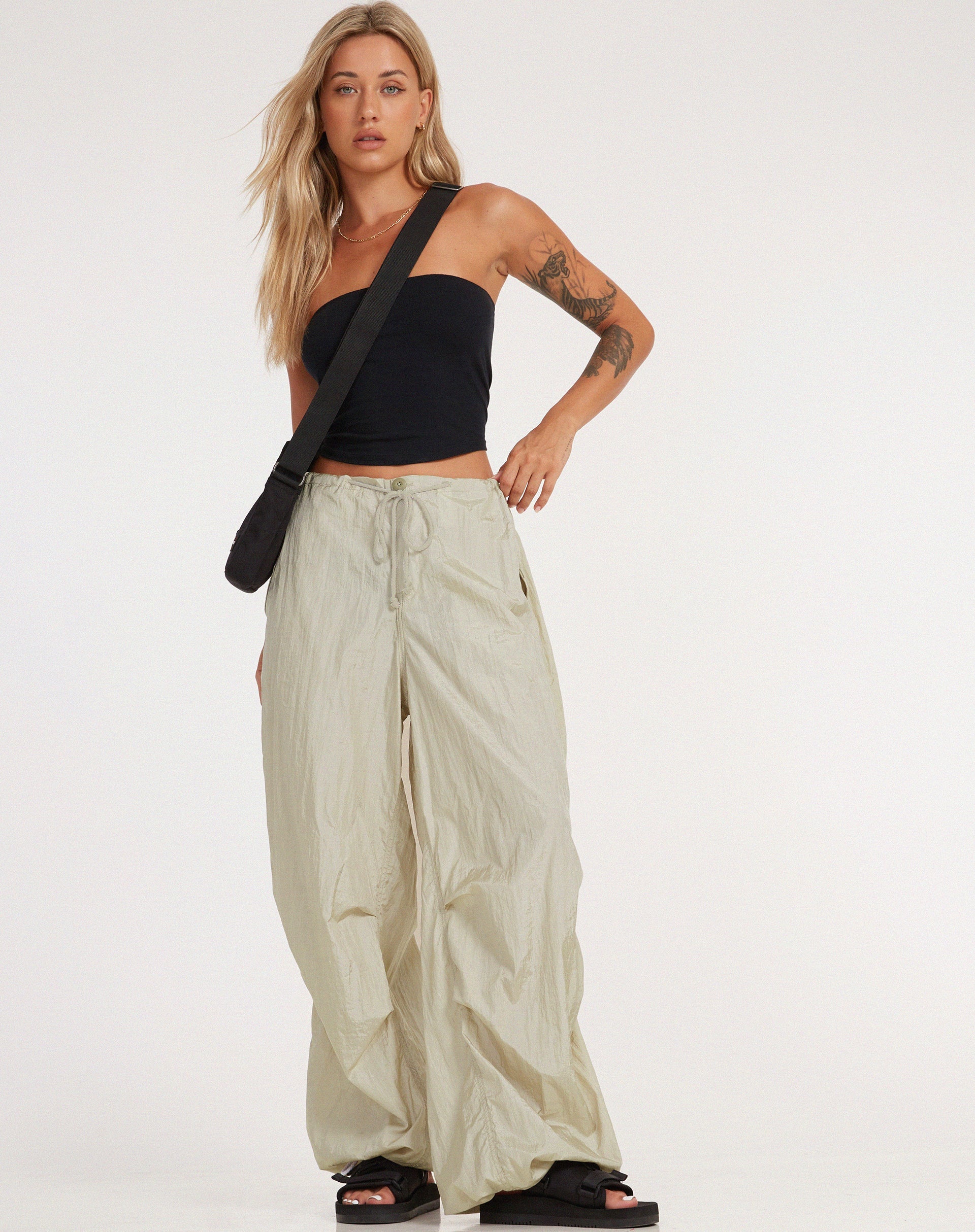 Image of Chute Trouser in Parachute Almond Milk