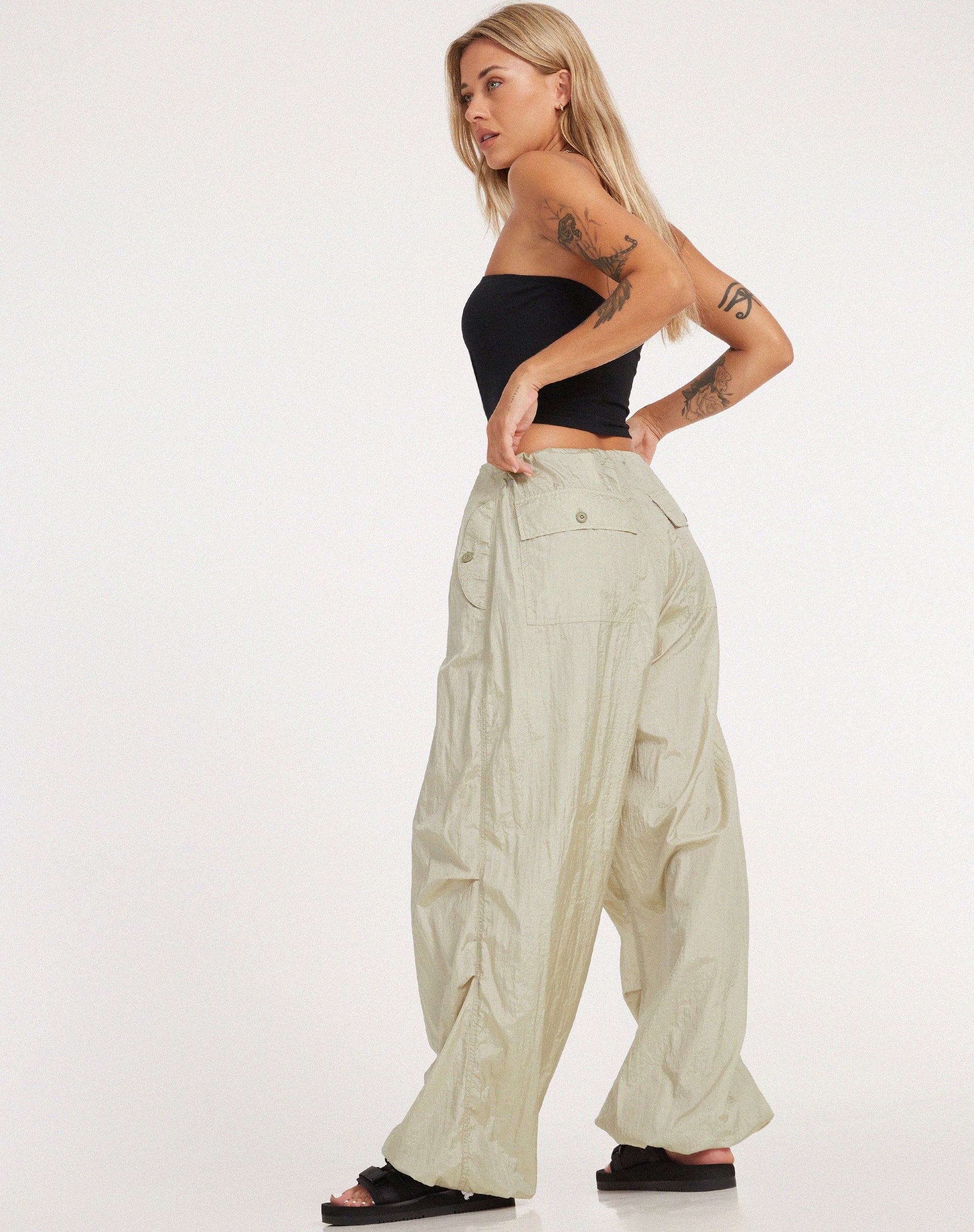 Image of Chute Trouser in Parachute Almond Milk