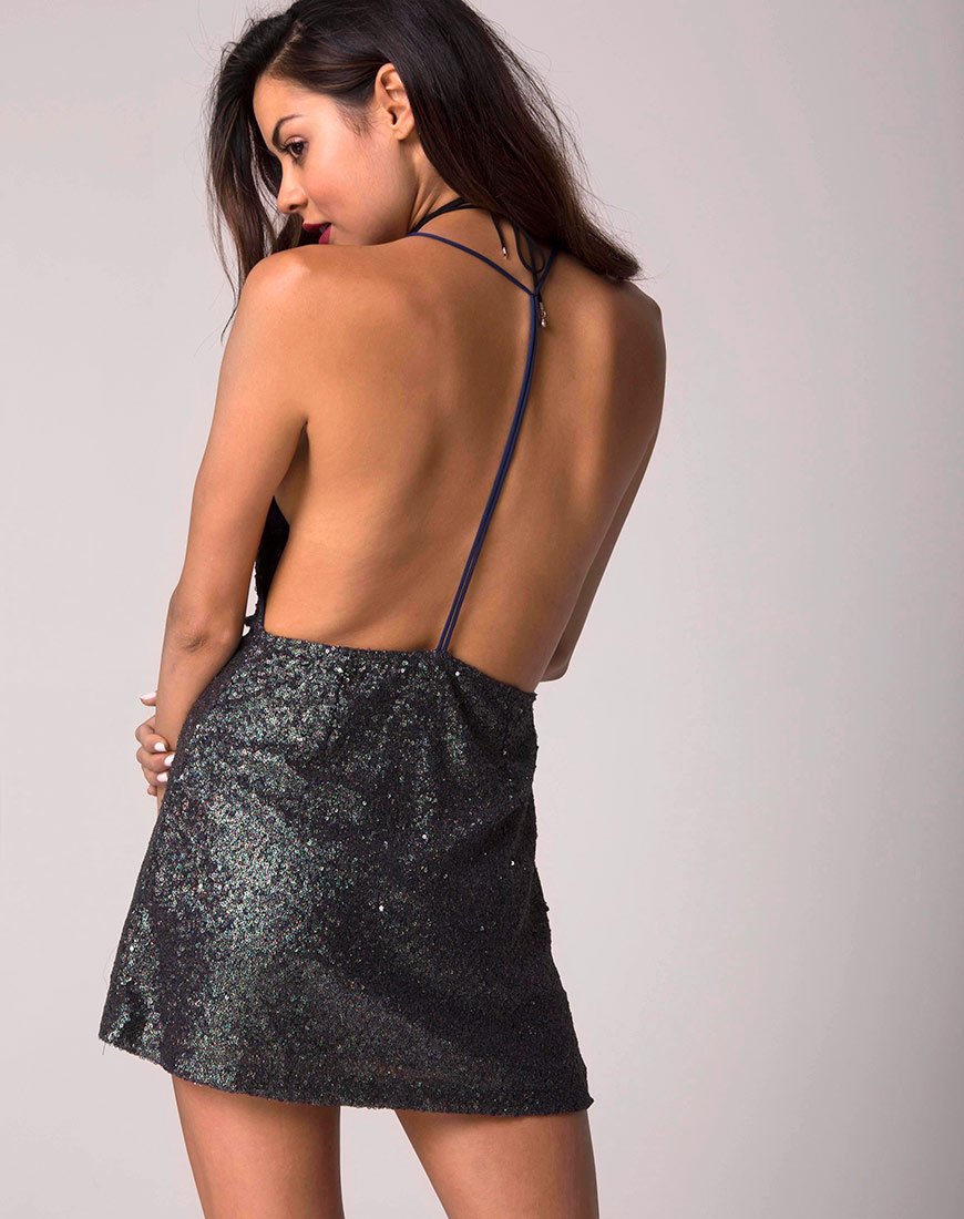 Image of Cindy Mini Dress in Galaxy Twinkle Sequin