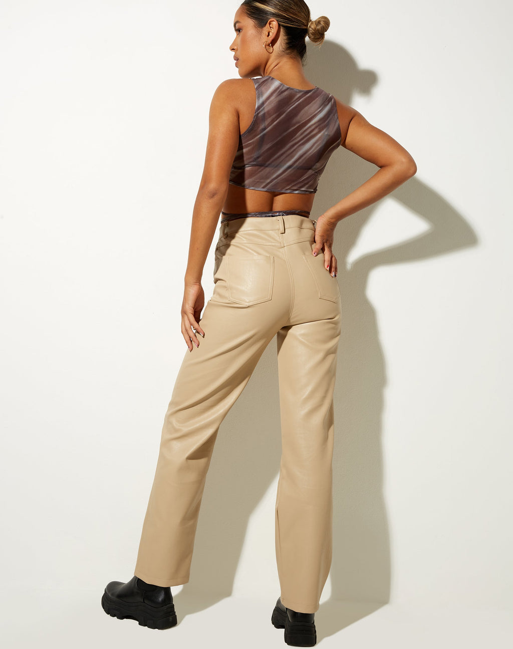 Cleo Crop Top in Ripple Chocolate