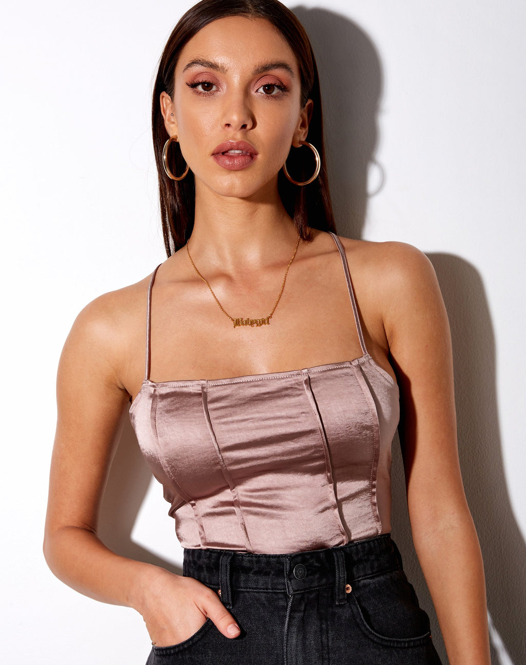 Cosey Top in Satin Champagne