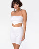 Image of Bike Short in Mini Rib White