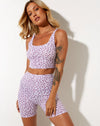 Image of Blois Crop Top in Ditsy Rose Lilac