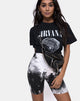 Image of Cycle Short in Mono Tie Dye black and White