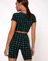 Image of Cycle Short in Hidden Charm Black and Peppermint