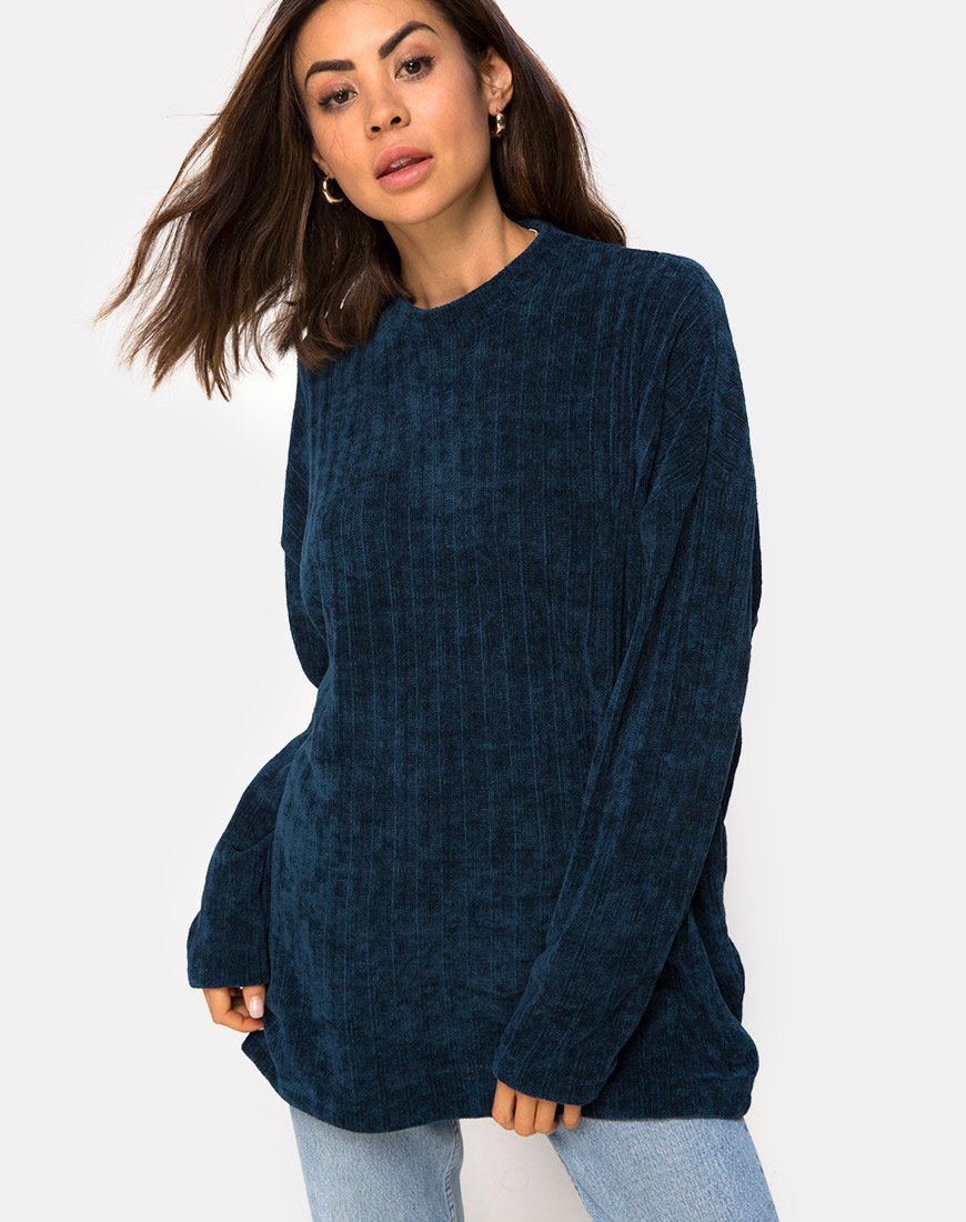 Dad Jumper in Chenille Blue