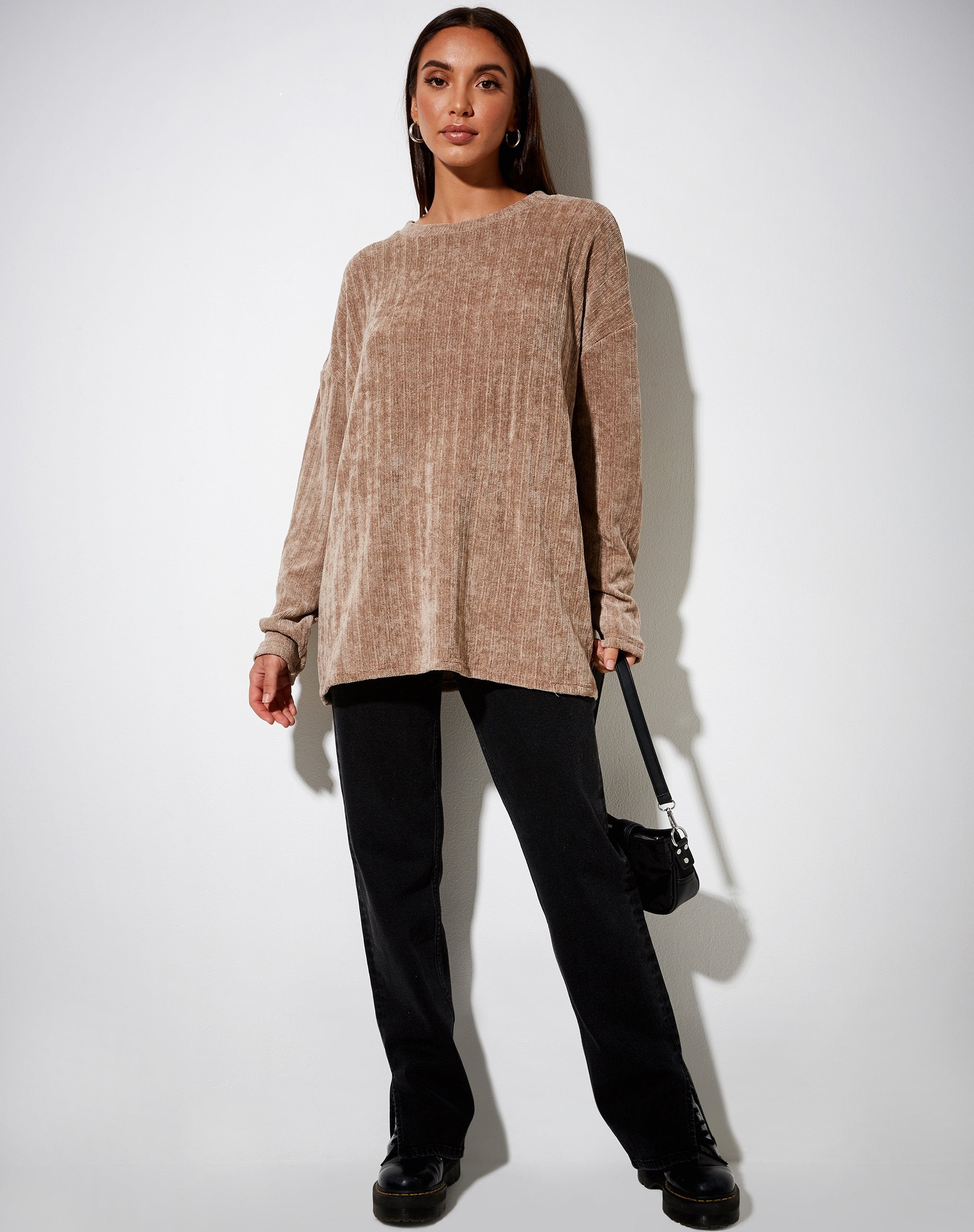 Image of Dad Jumper in Chenille Taupe