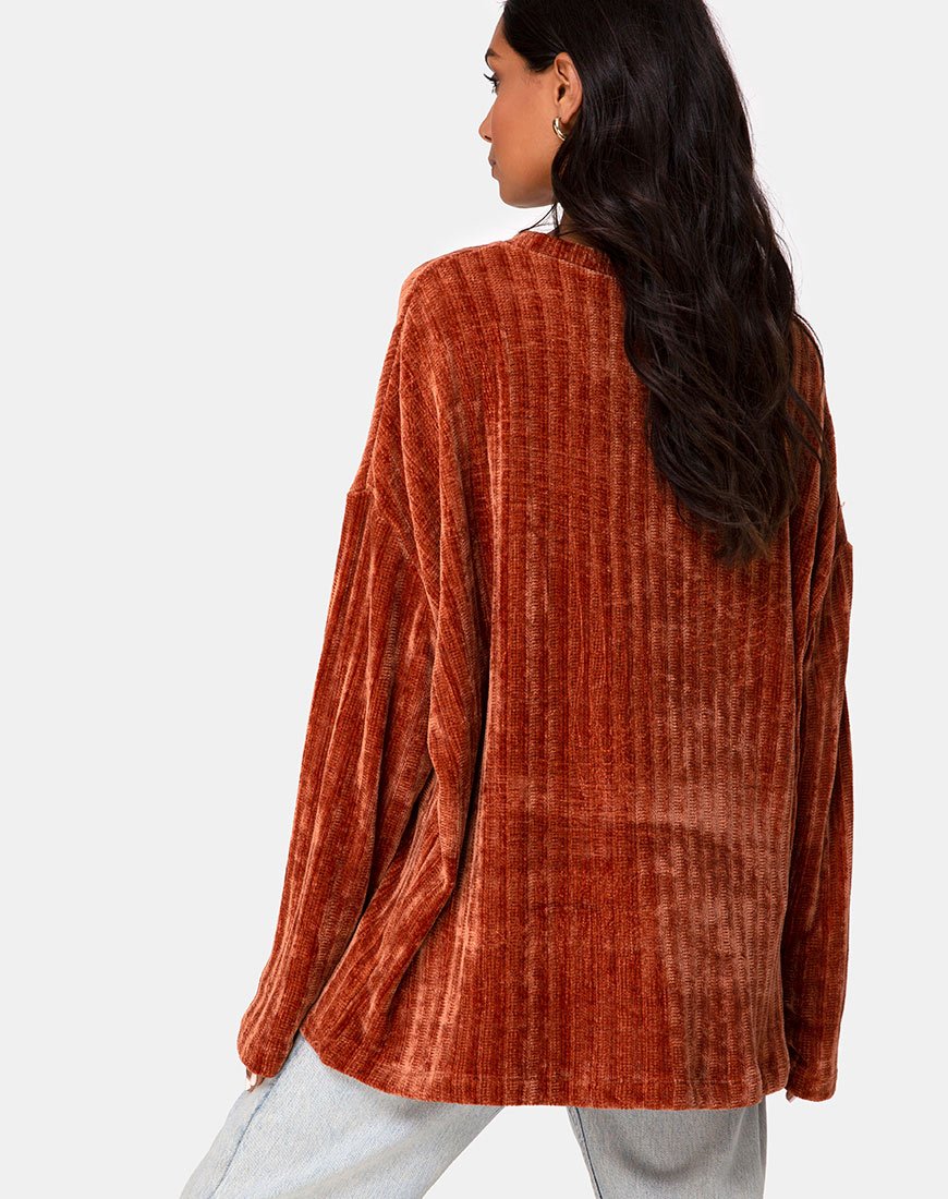 Image of Dad Jumper in Chenille Rust