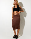 Image of Dajon Midi Skirt in Lycra Deep Mahogany