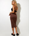 Image of Dajon Midi Skirt in Lycra Deep Mahogany