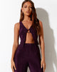 Image of Dara Crop Top in Slinky Glitter Dark Purple