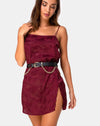 Image of Datista Slip Dress in Satin Rose Burgundy