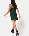 Image of Datista Dress in Satin Cheetah Forest Green