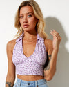 Image of Datri Crop Top in Ditsy Rose Lilac