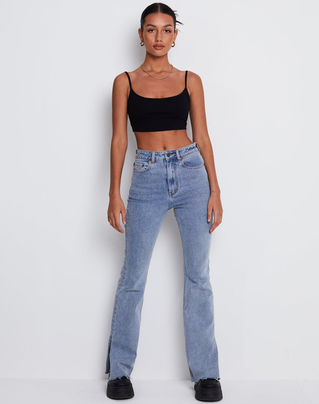 Keenan Crop Top in Lycra Black