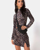 Image of Dina Mini Skirt in Velvet Brown Leopard