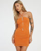 image of Diti Mini Dress in Mixed Animal Flock Orange