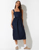 image of Doraya Midi Dress in Denim Blue Chambray