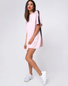 Image of Dore T-Shirt Dress in Blush with Black Stripe