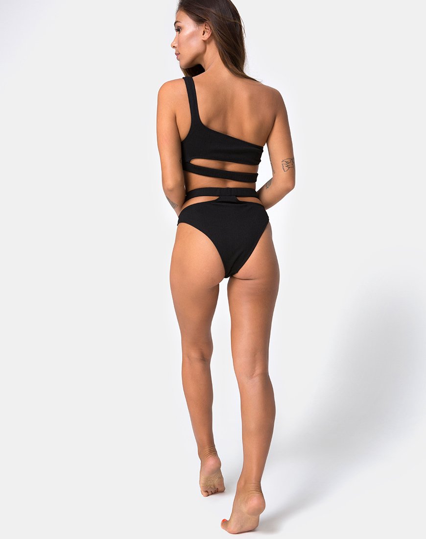 Image of Drelins Bikini Top in Black Rib