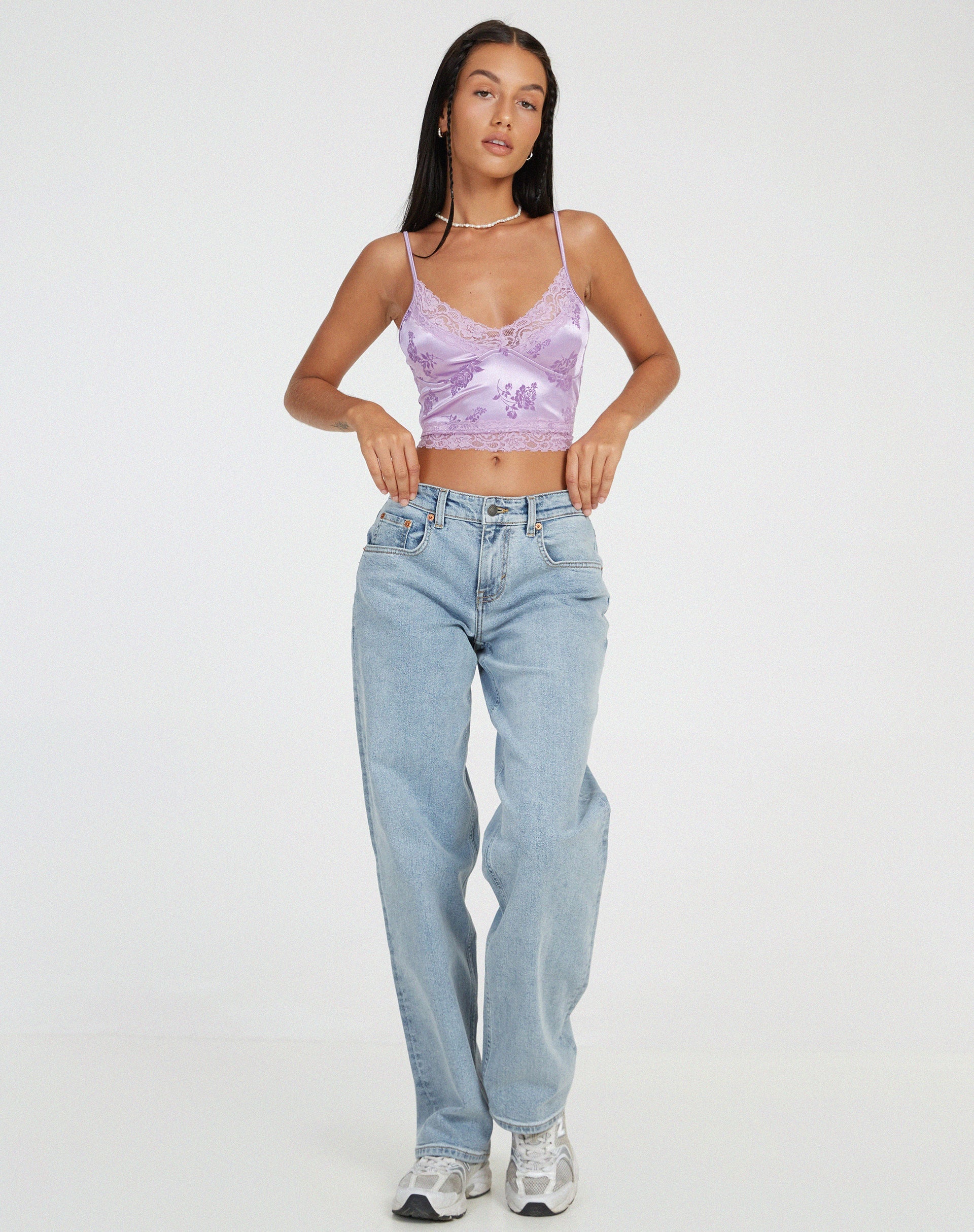 image of Dyrana Crop Top in Rose Flock Lilac