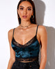 Image of Dyrana Crop Top in Rose Flock Forest Green