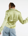 image of MOTEL X JACQUIE Edzia Shirt in Satin Nile Green