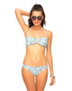 Image of Tormaline Bandeau Bikini Top in Blue White Daisy