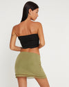 image of Eldon Mini Skirt in Olive Mesh