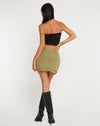image of Eldon Mini Skirt in Olive Mesh