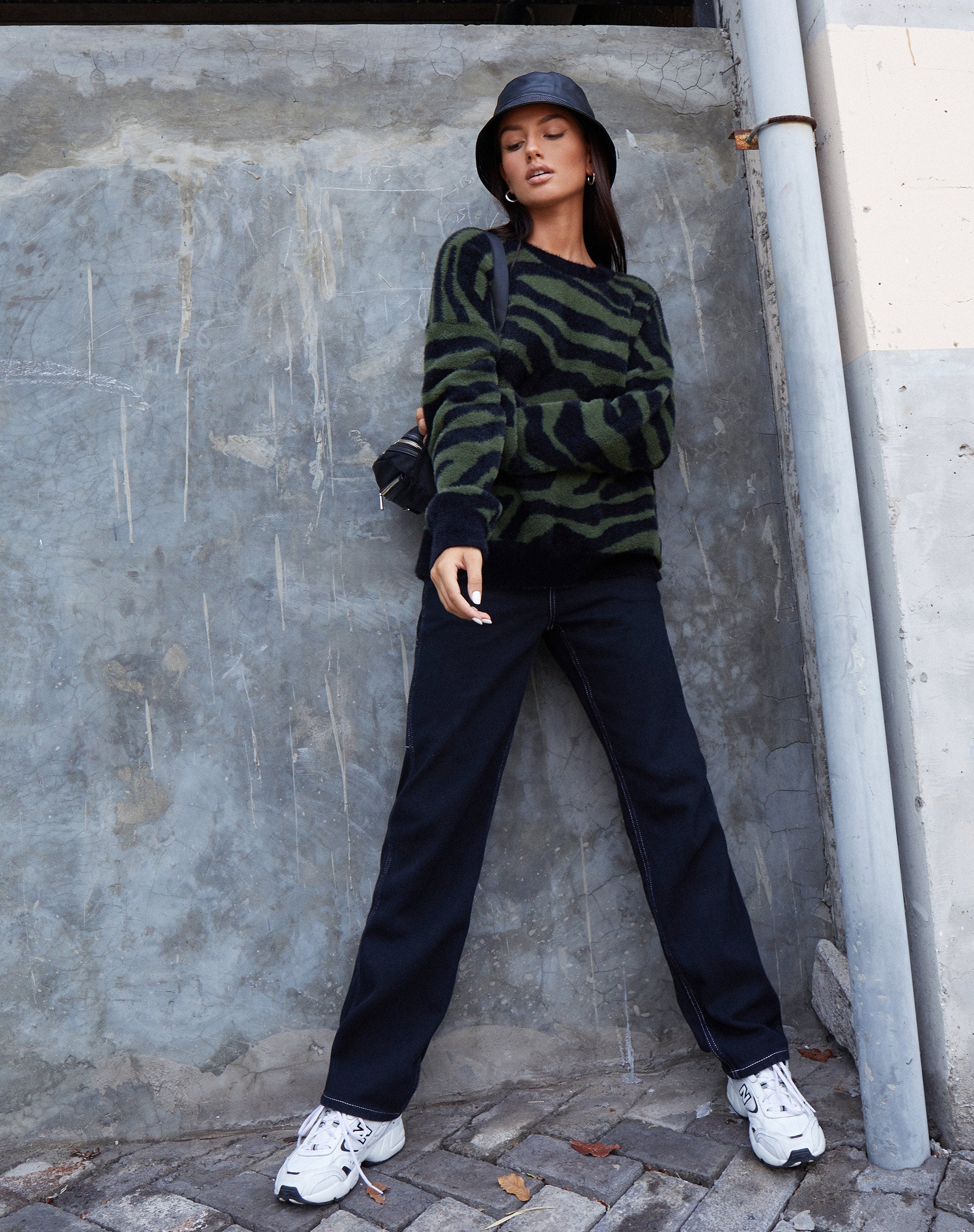Black and Green Zebra Oversize Jumper | Eleni – motelrocks-com-eur