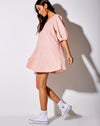 Image of Elna Babydoll Dress in Pink Check