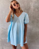 Image of Elna Babydoll Dress in Sky Blue