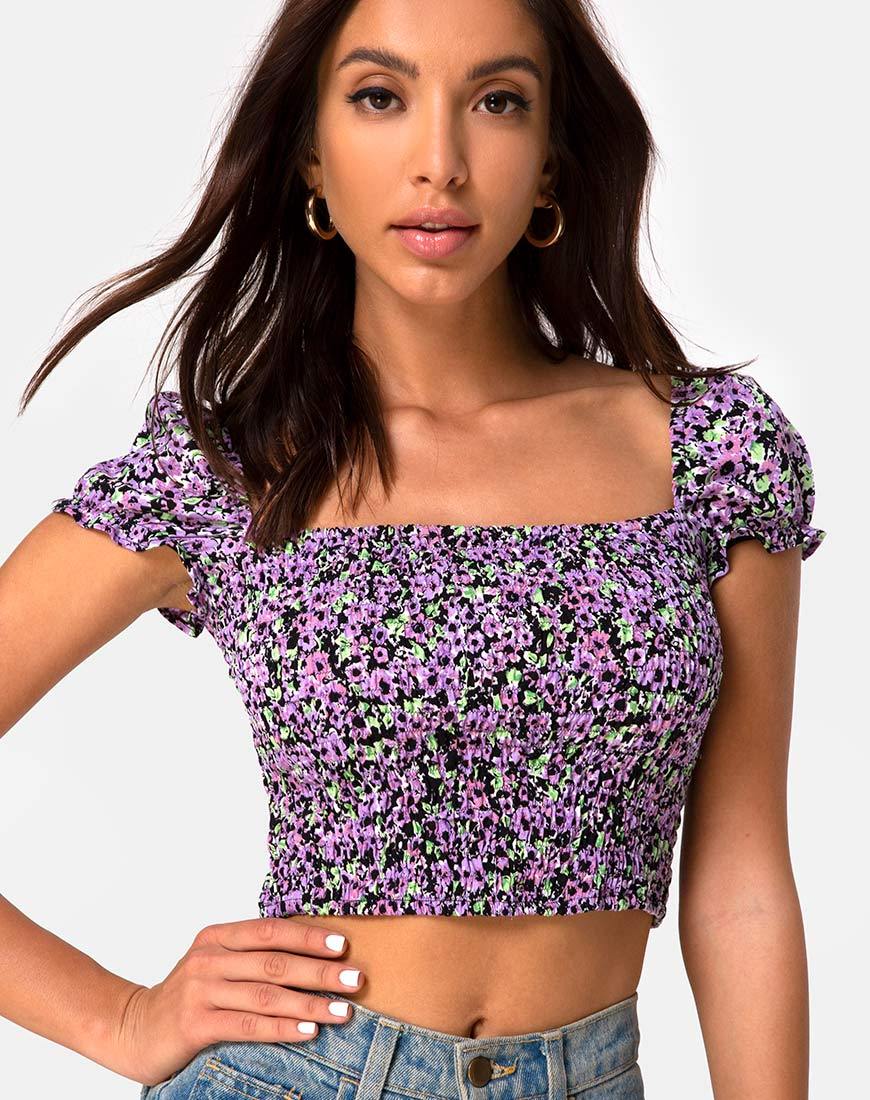 Elso Crop Top in Lilac Blossom