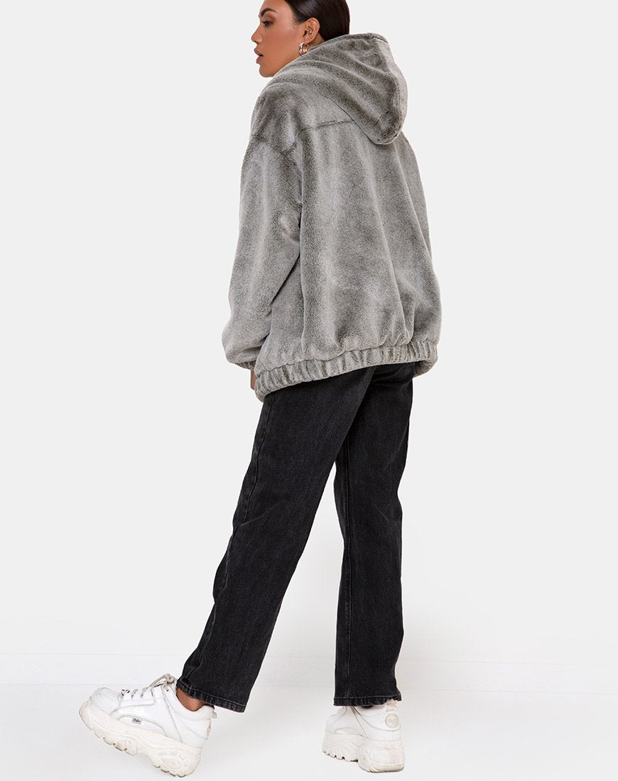 Image of Emerson Jacket in Faux Fur Grey