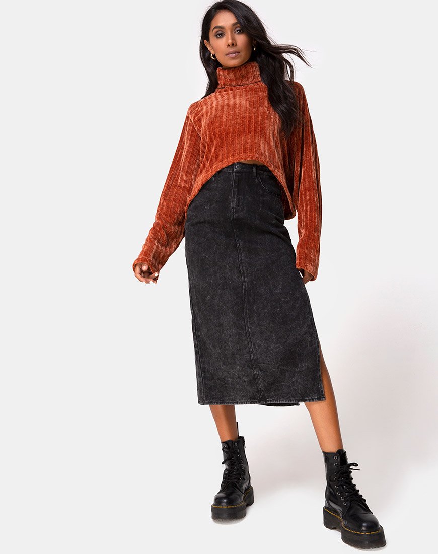 Rust Cropped Sweater Evie motelrocks com eur