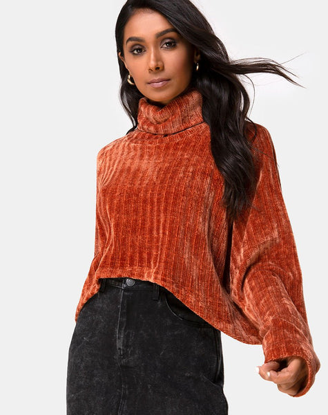 Rust Cropped Sweater Evie motelrocks com eur