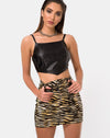 Image of Exni Mini Skirt in Zips Zebra Brown