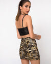 Image of Exni Mini Skirt in Zips Zebra Brown